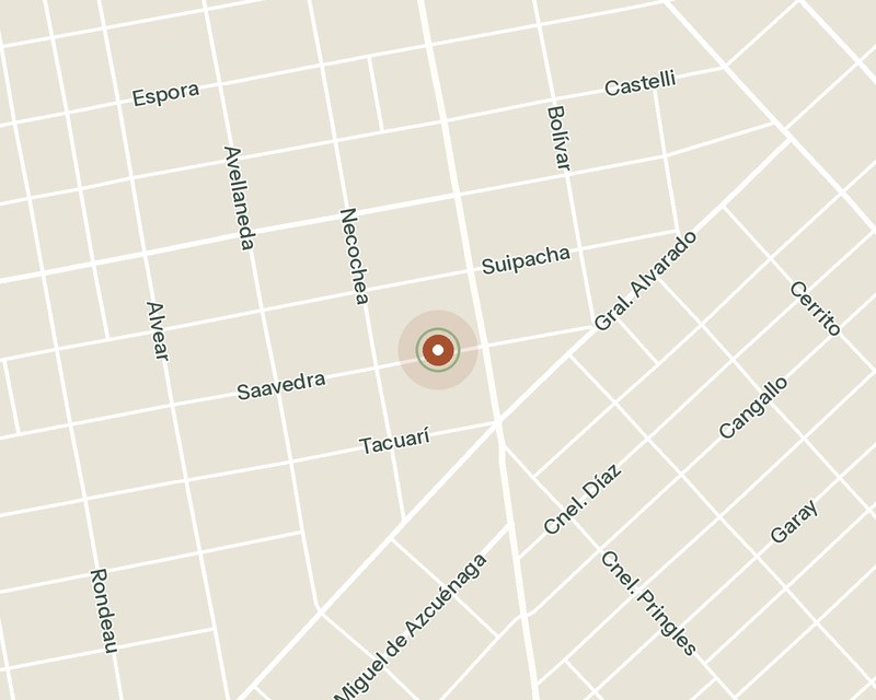 Mapa de la zona de la sede Ramos Mejía, Saavedra 337